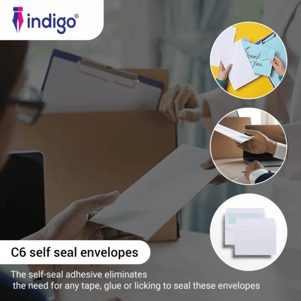 c6 indigo self seal envelopes pack of 100