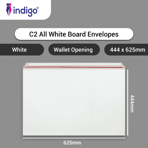 indigo c2 all board white peel and seal envelopes pack of 25