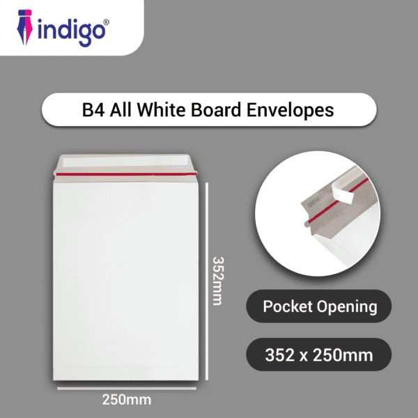 indigo b4 all board white peel and seal envelopes pack of 50